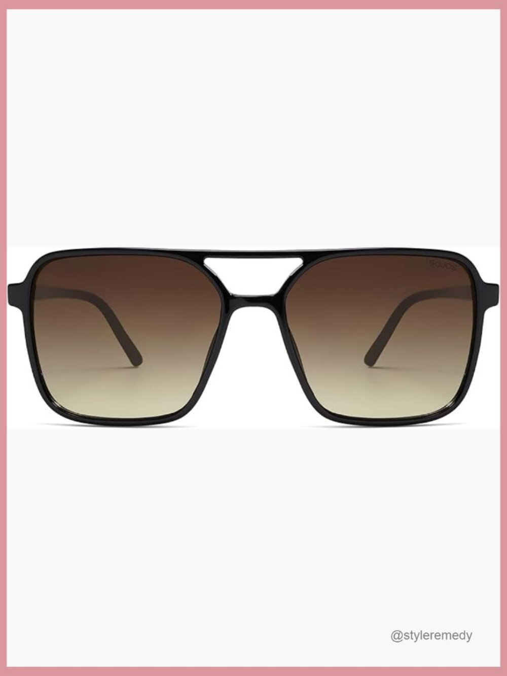 Retro Aviator Square Sunglasses UV400 Protection Plastic Frame